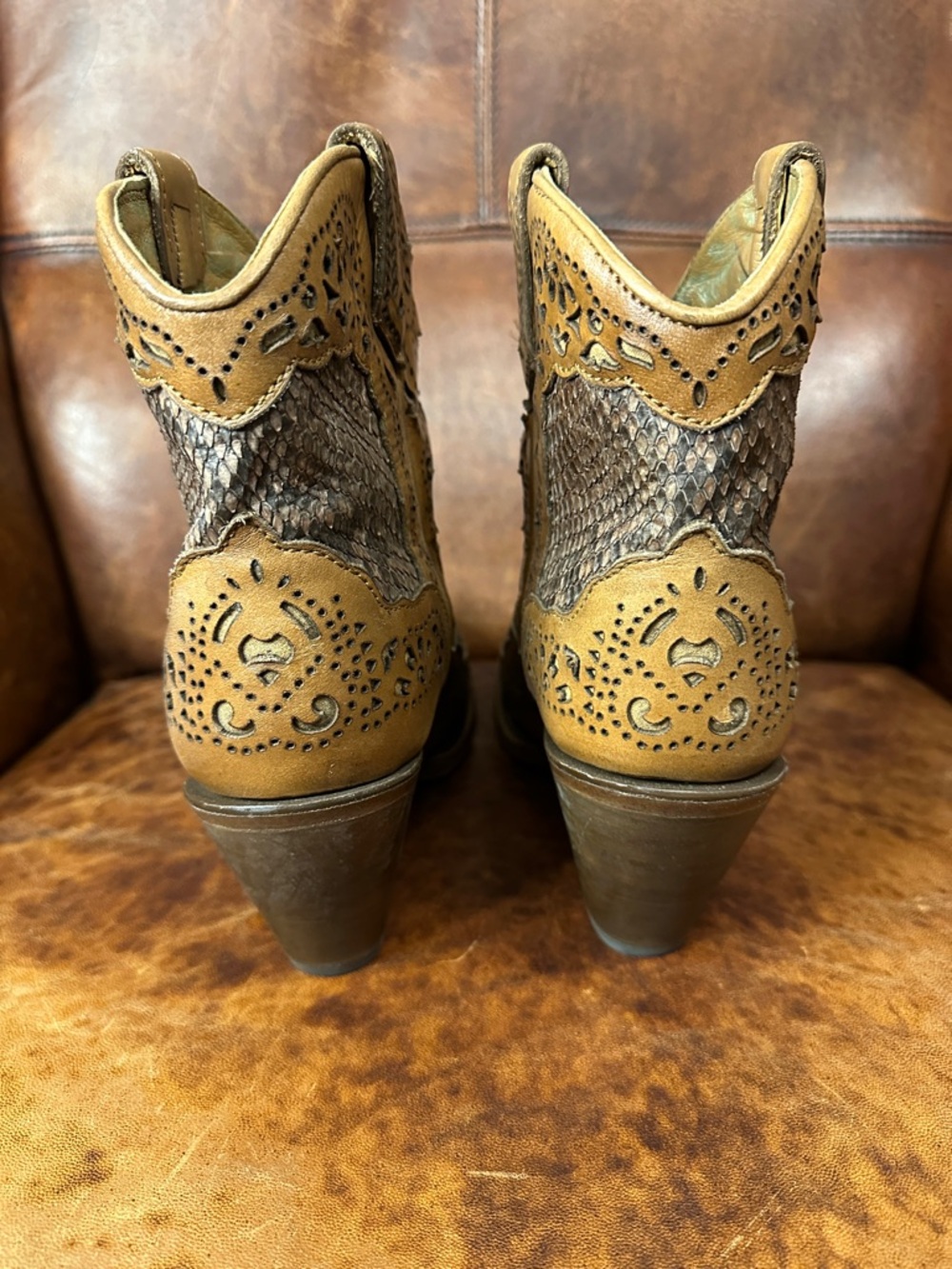 Cuadra Python Ankle Western Booties Women’s 7 - Picture 6 of 9